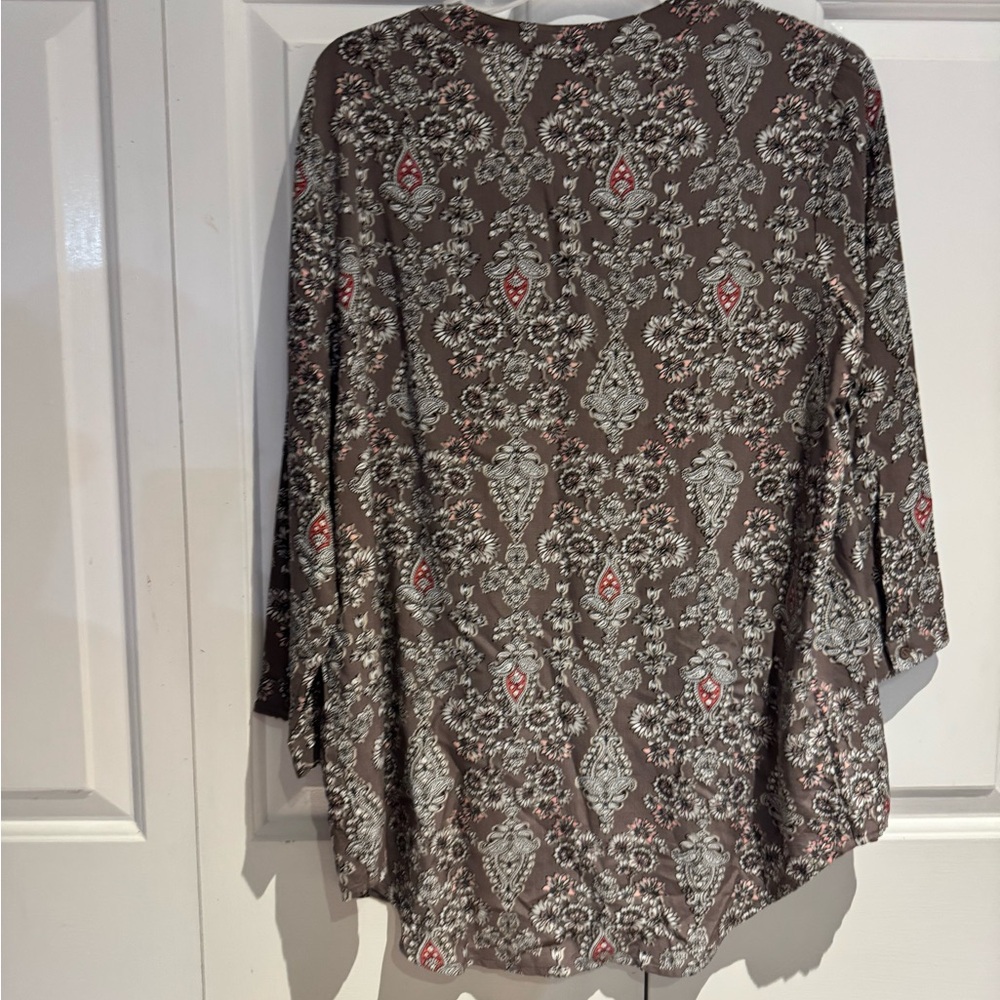 Cato Brown Paisley Long Sleeve Dress - Picture 3 of 6